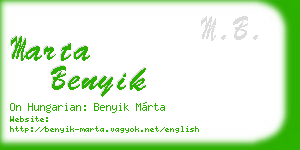 marta benyik business card