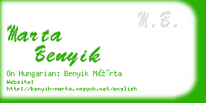 marta benyik business card